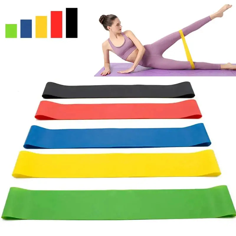 Yoga Sport Exercise Elastic Fitness Bands Ideal For Home 5 Different Levels Resistance Bands Pilates Crossfit Workout Equipment SlimmingHut