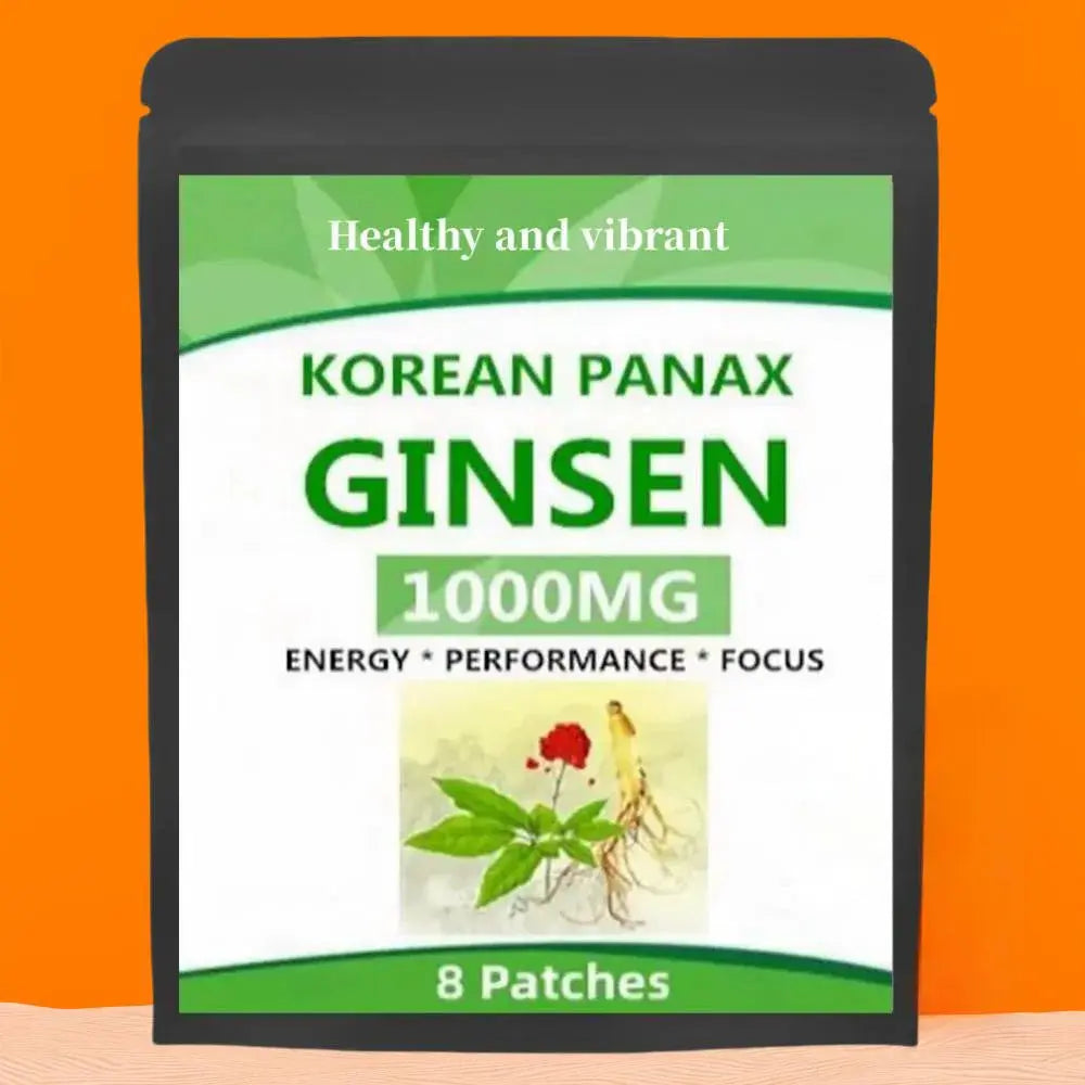 Natural Red Panax Ginseng 8 Energy Patches W/high Ginsenosides For Energy, Performance & Focus Pills For Men & Women SlimmingHut